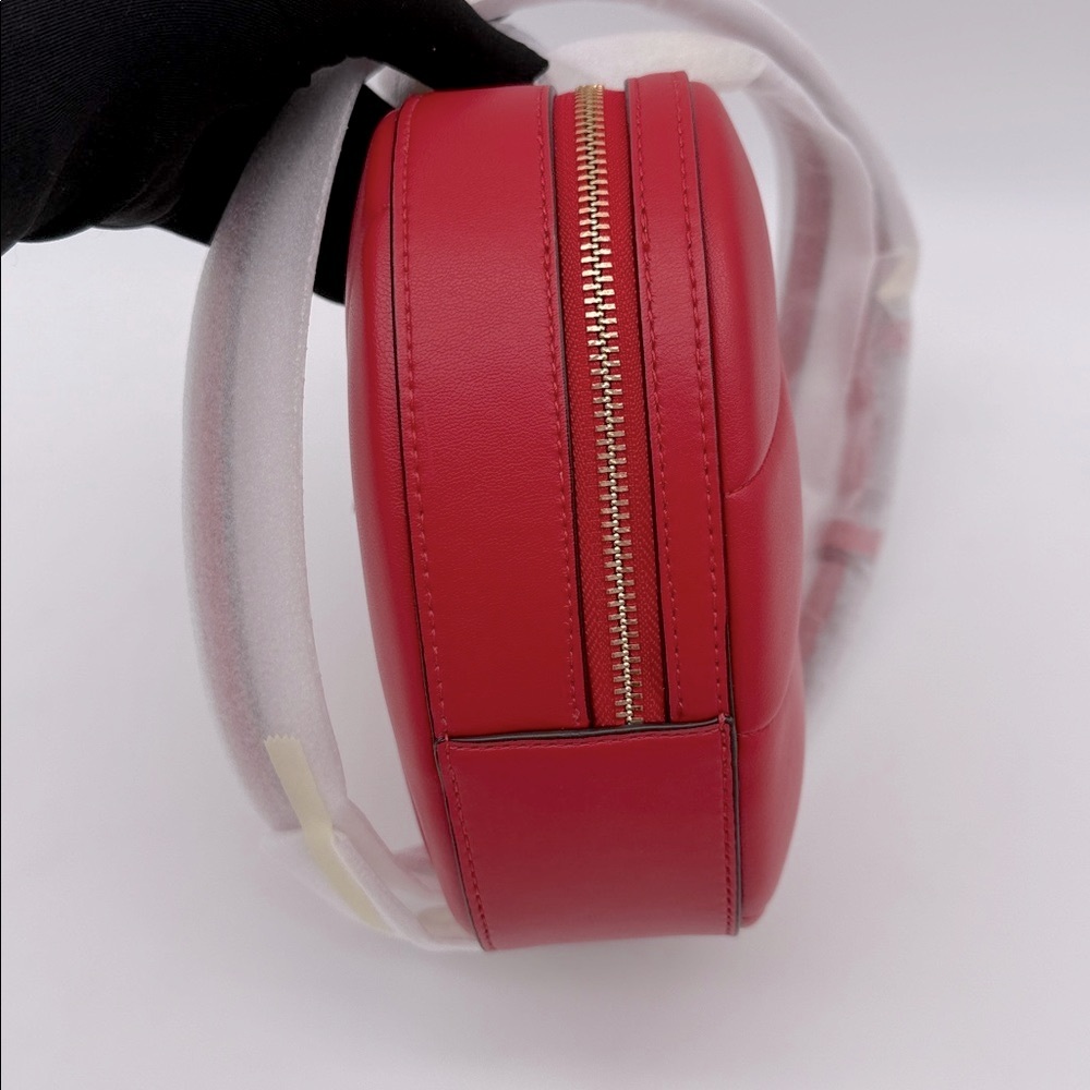 Kate Spade Love Shack Quilted 3D Heart Crossbody Ruby Red - Picture 4 of 16